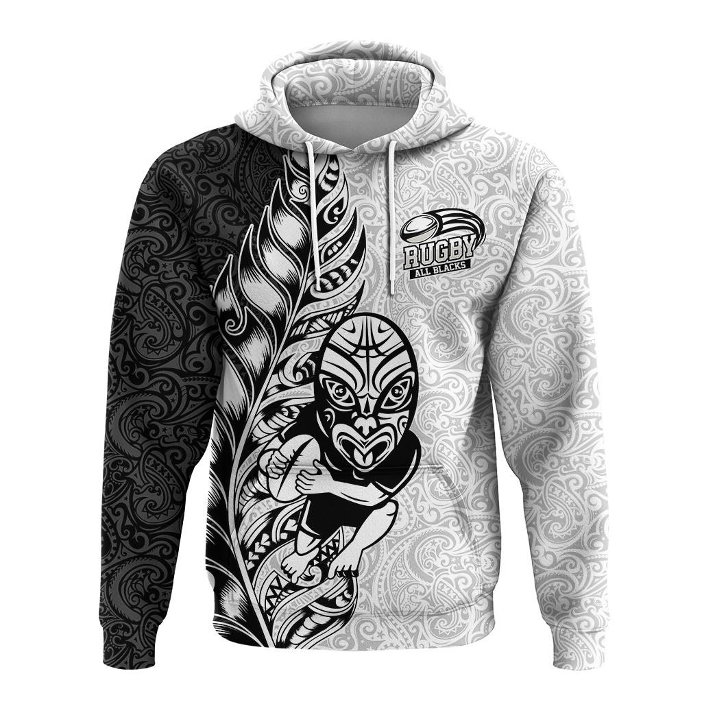 Custom Personalised New Zealand Maori All Black Rugby Hoodie LT2