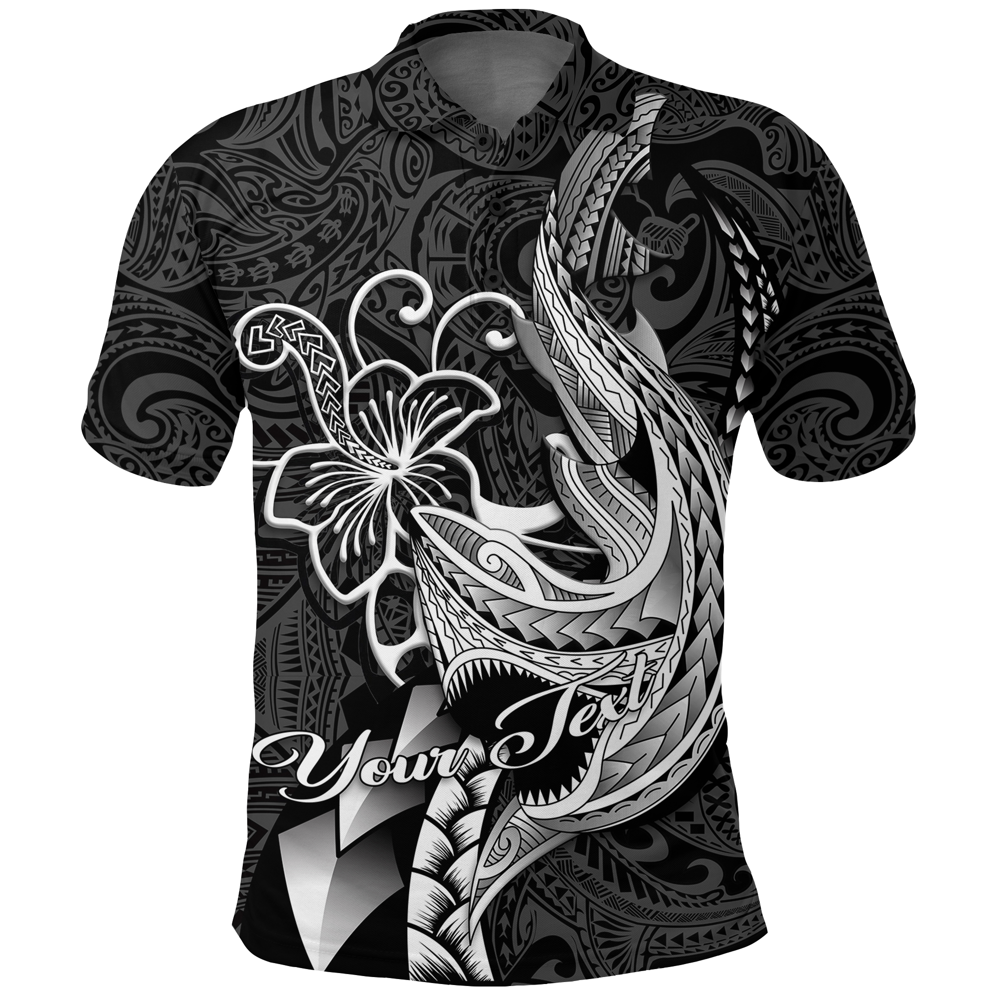 Custom Polynesian Shark Tattoo Hawaii Tribal Polo Shirt LT12