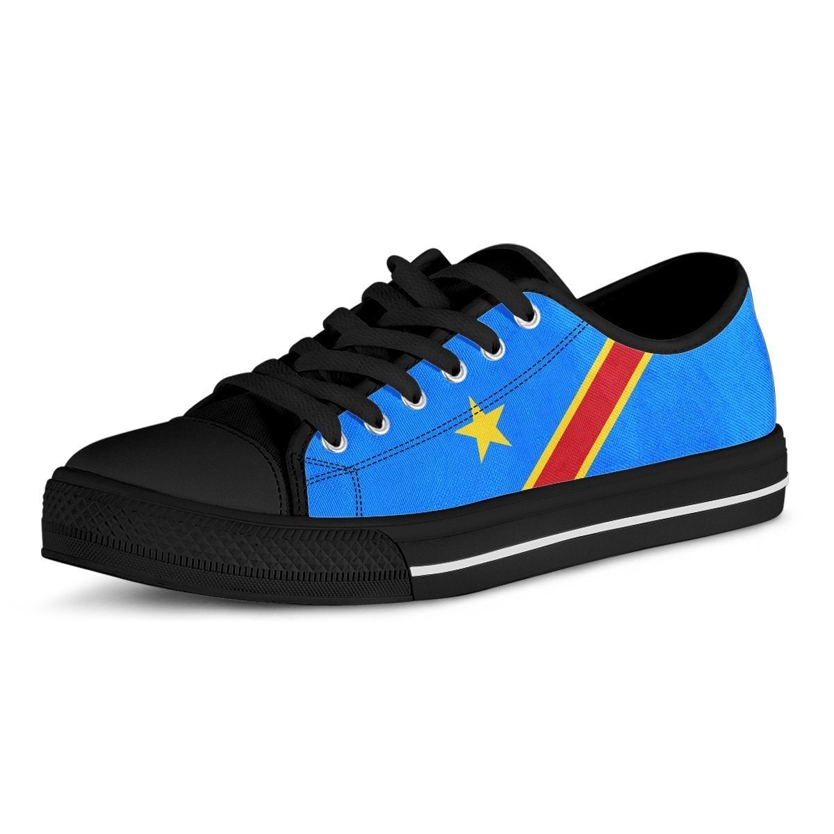 African Footwear - Democratic Republic Of The Congo Flag Low Top Shoe