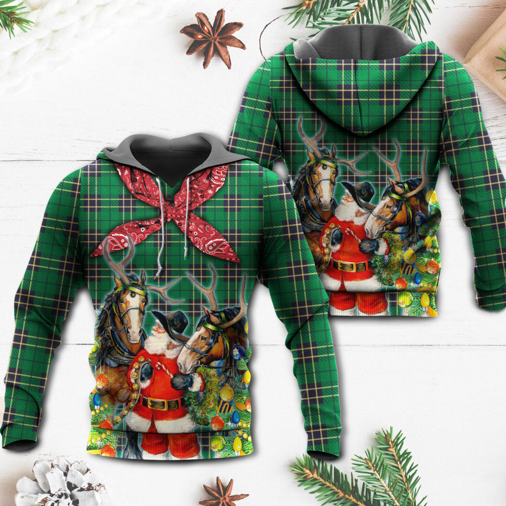 Christmas Santa Cowboy Christmas Green Style Hoodie