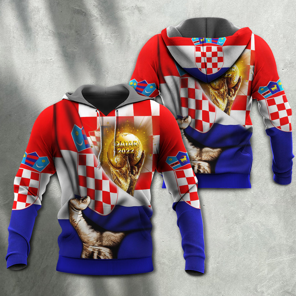 Football 2022 Croatia Hoodie Will Be The Champion Flag Vintage