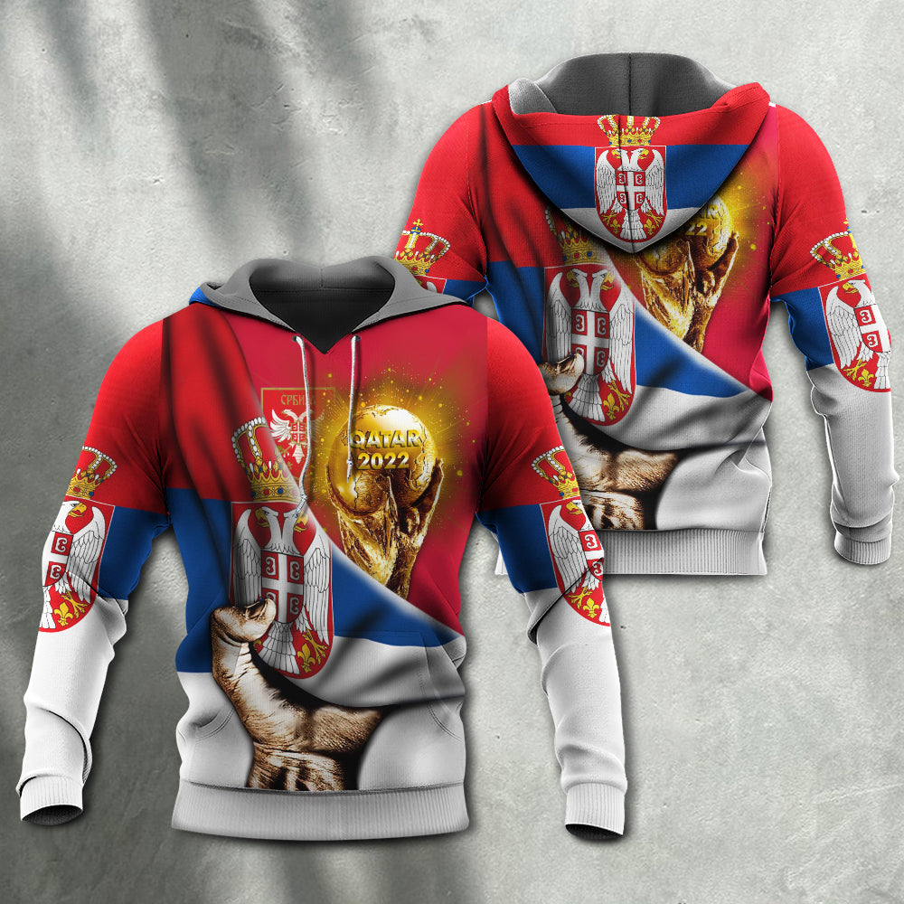 Football 2022 Serbia Hoodie Will Be The Champion Flag Vintage