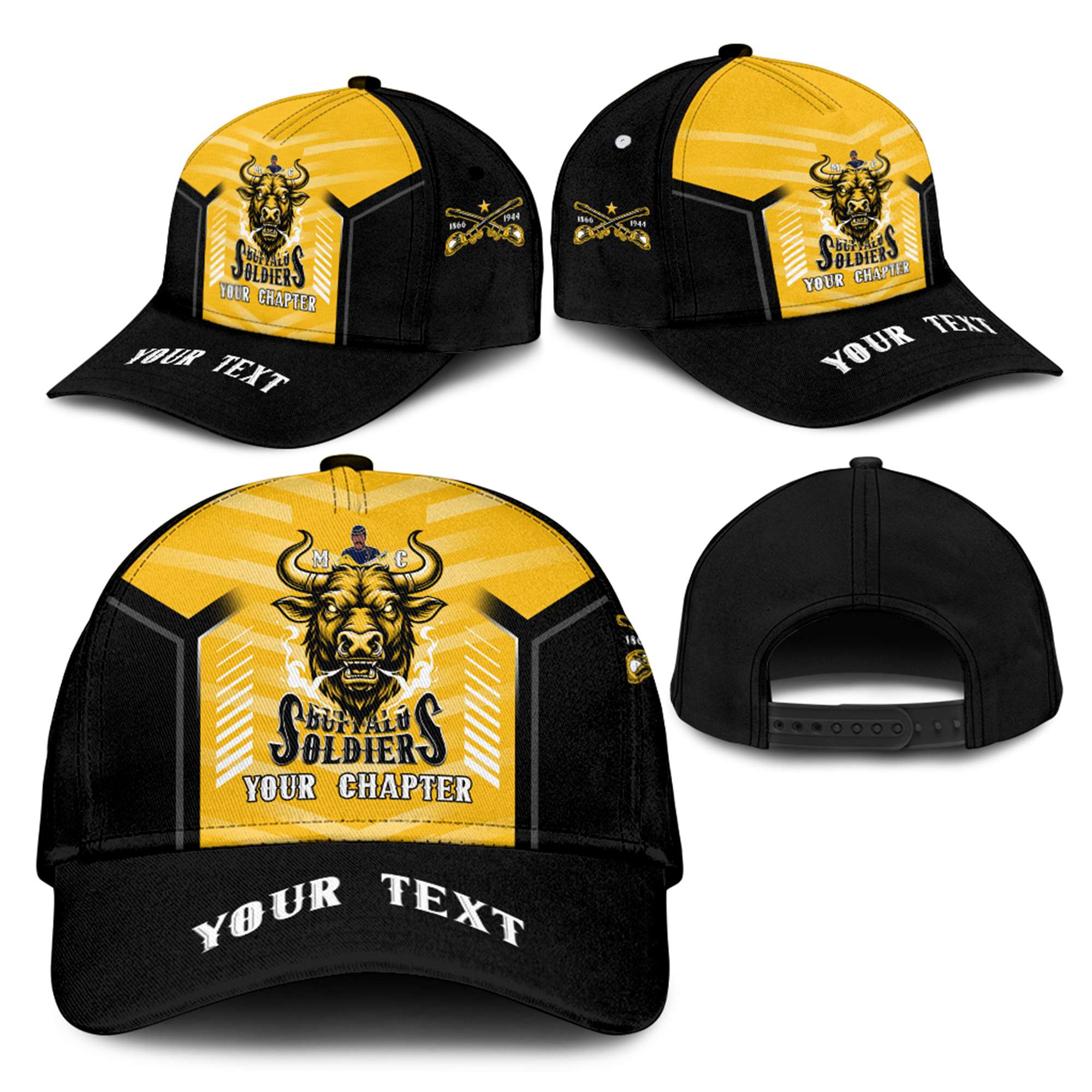 Custom BSMC Buffalo Soldiers Classic Cap Motorcycle Club Unique Style CTM05