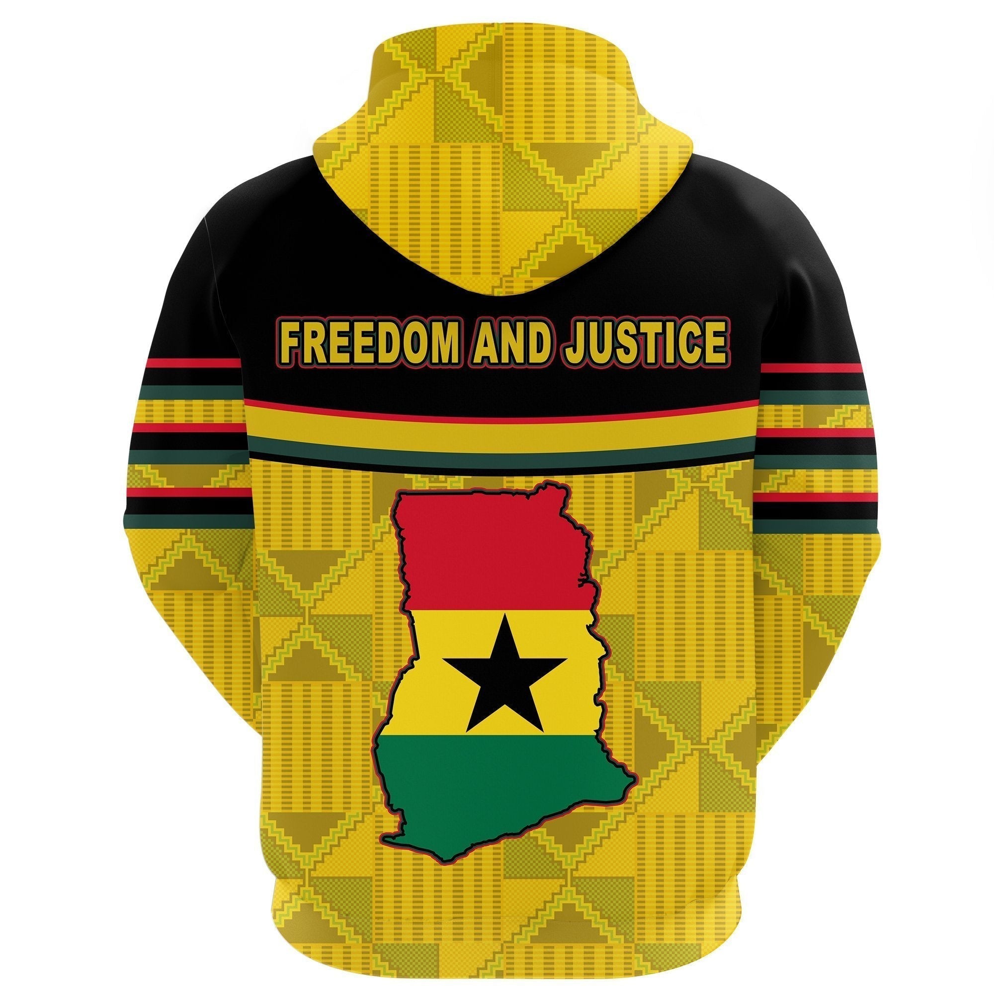 African Hoodie Ghana Map Kente Coat Of Arms Pullover