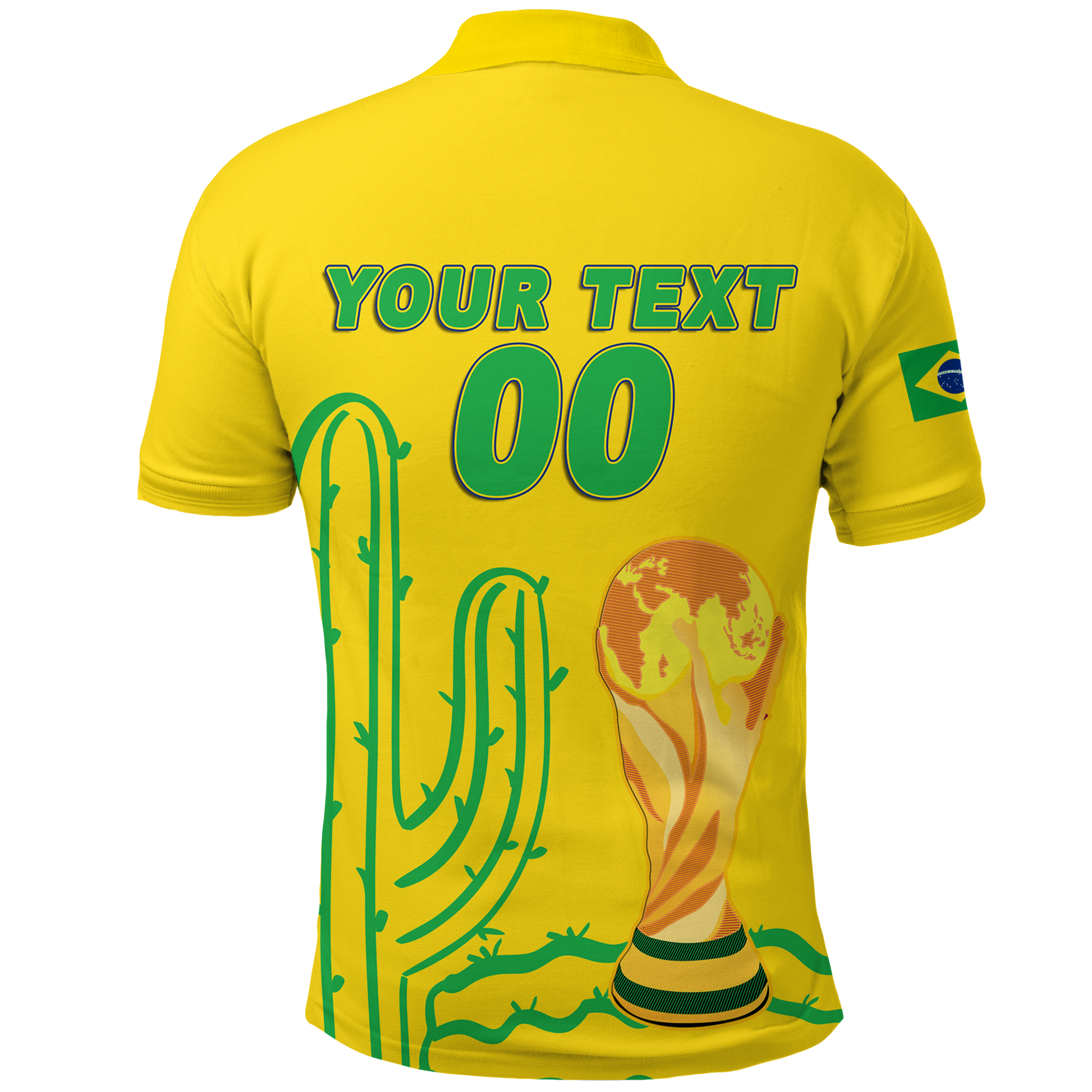 Custom Brazil Champion Polo Shirt Football 2022 LT12