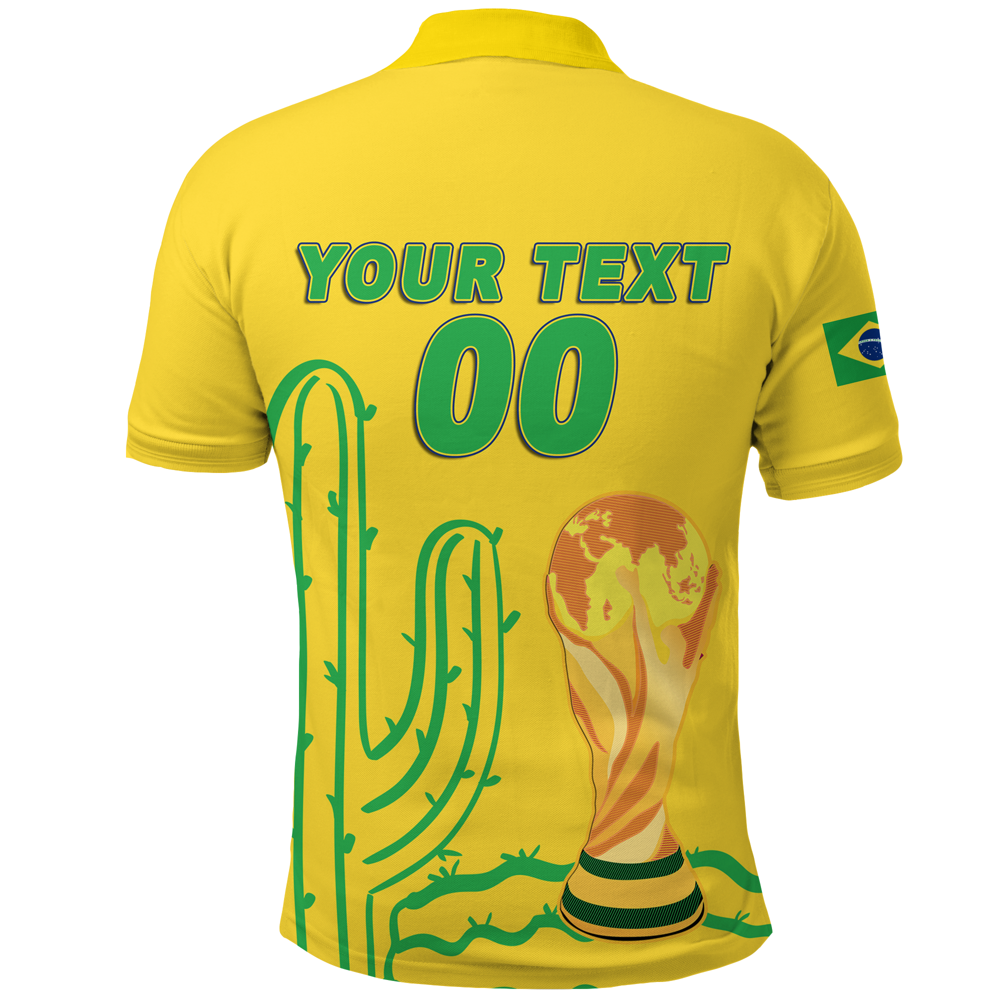 Custom Brazil Champion Polo Shirt Football 2022 LT12