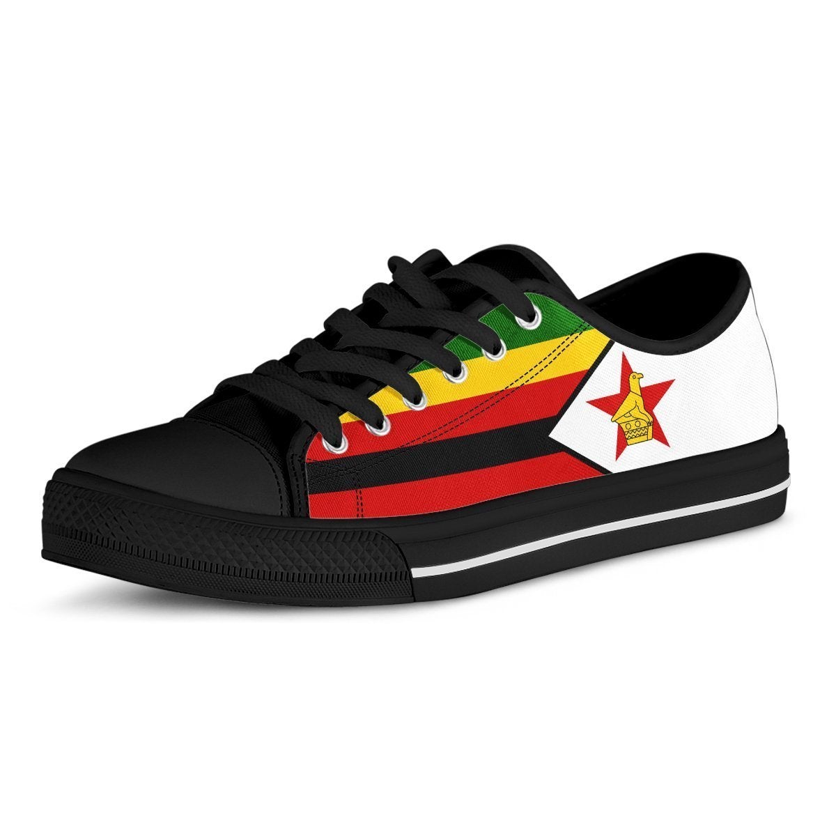 African Footwear - Zimbabwe Flag Low Top Shoe