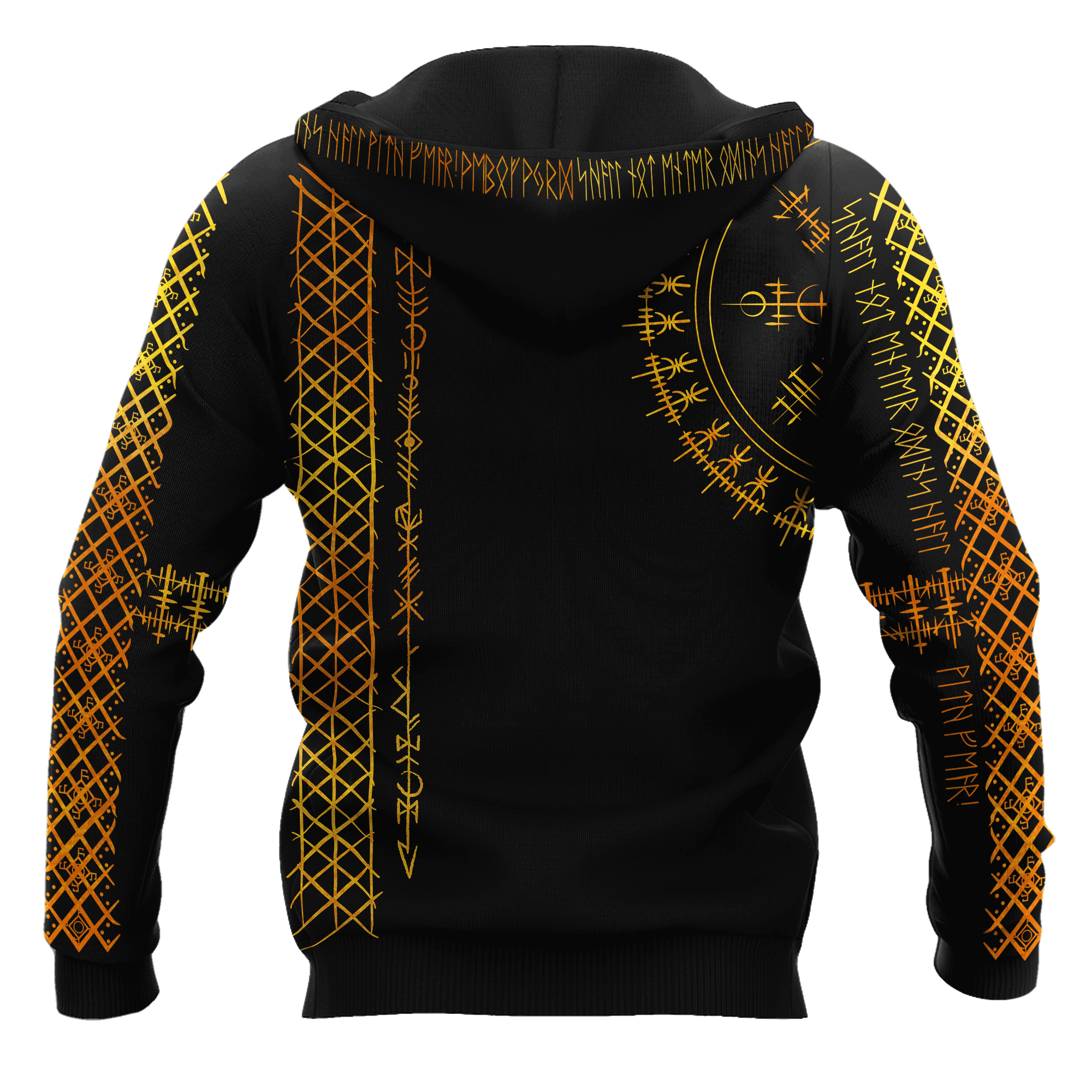 Viking Clothing Viking Golden Runes Hoodie RLT12