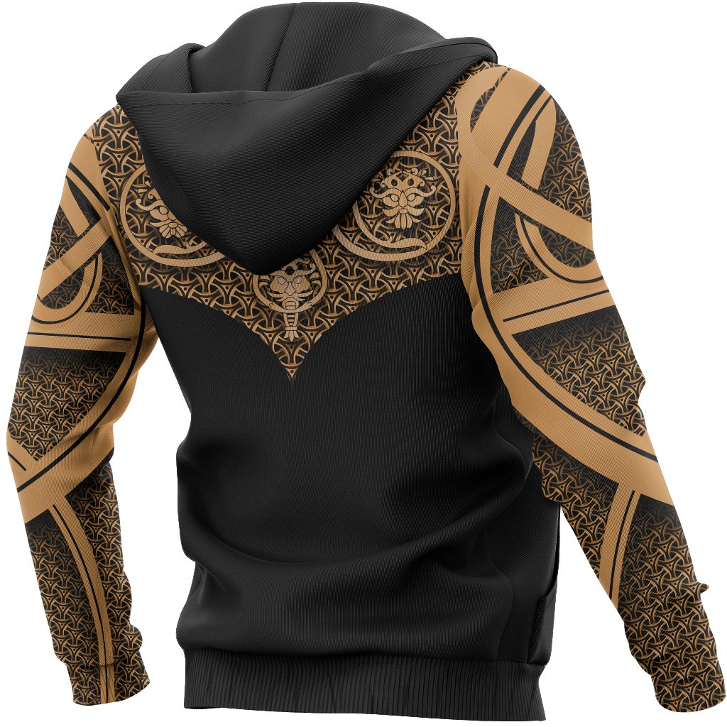 Viking Hoodie Best Viking Tattoo Gold (Zip) RLT12