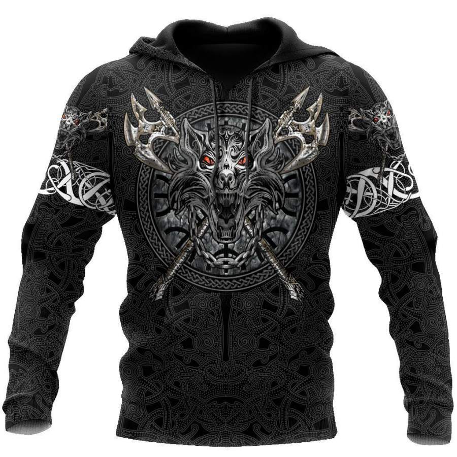 Viking Clothing Fenrir Viking Special Tattoo Hoodie RLT12