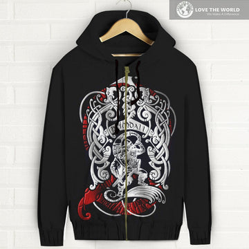 Viking Zip Hoodie - Heimdall Son Of Odin RLT12