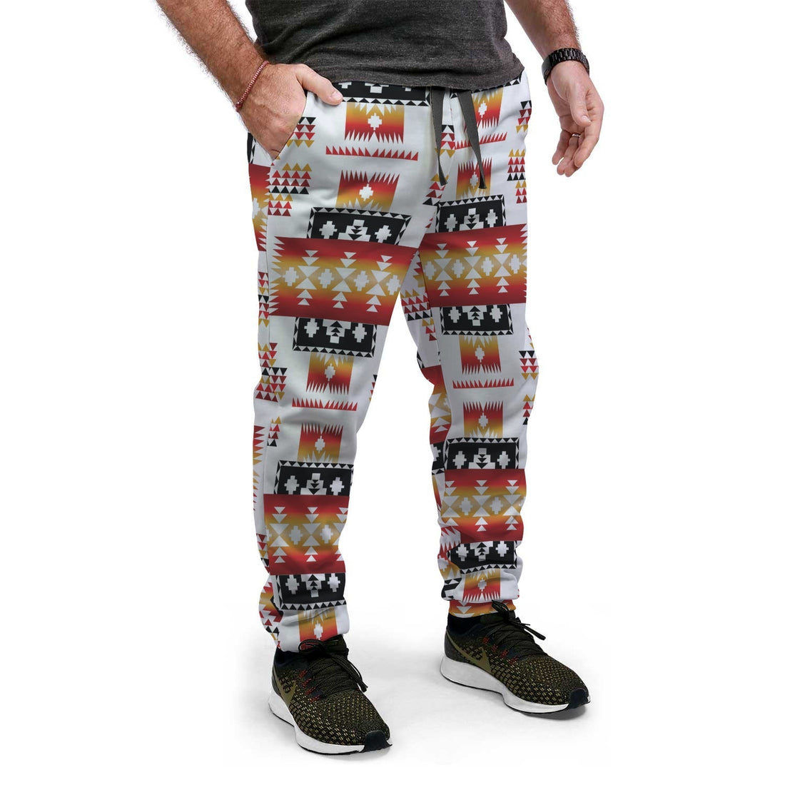 White Tribes Pattern Native American AOP Jogger LT10