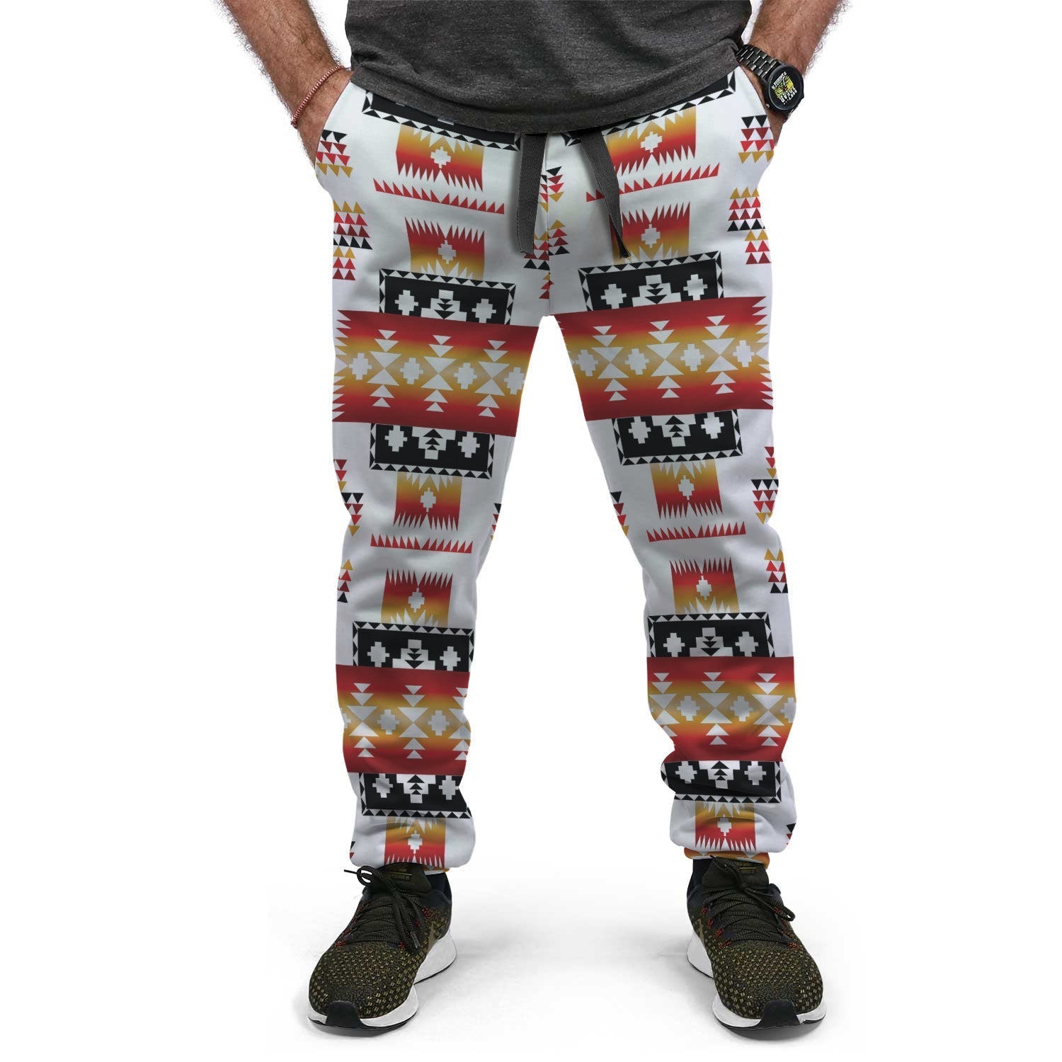 White Tribes Pattern Native American AOP Jogger LT10