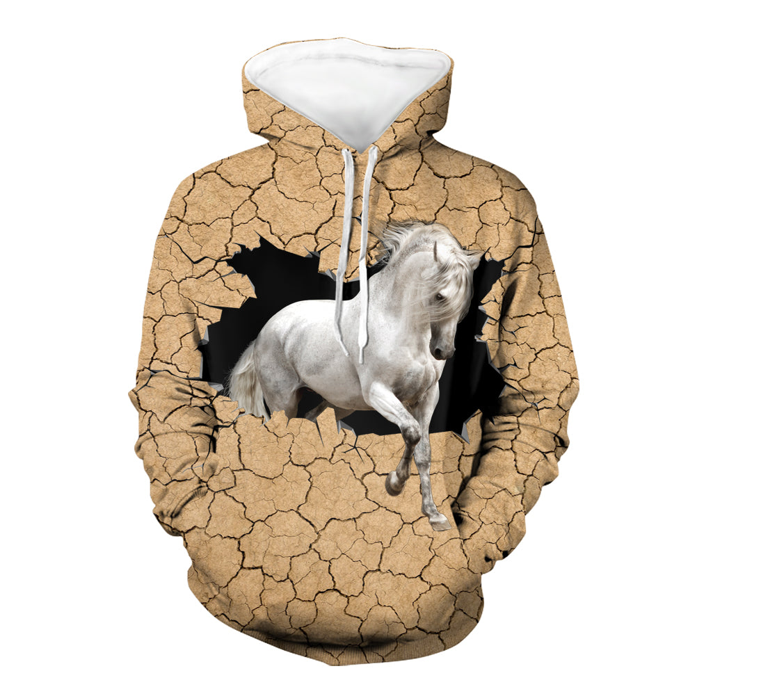 White Horse Native American 3D Hoodie LT10