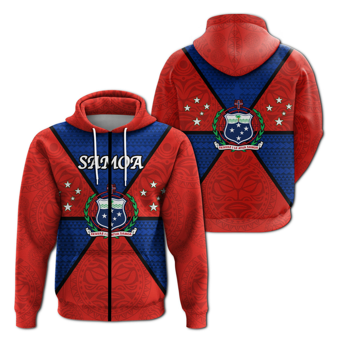 Samoa Zip up Hoodie Maori Polynesian LT20