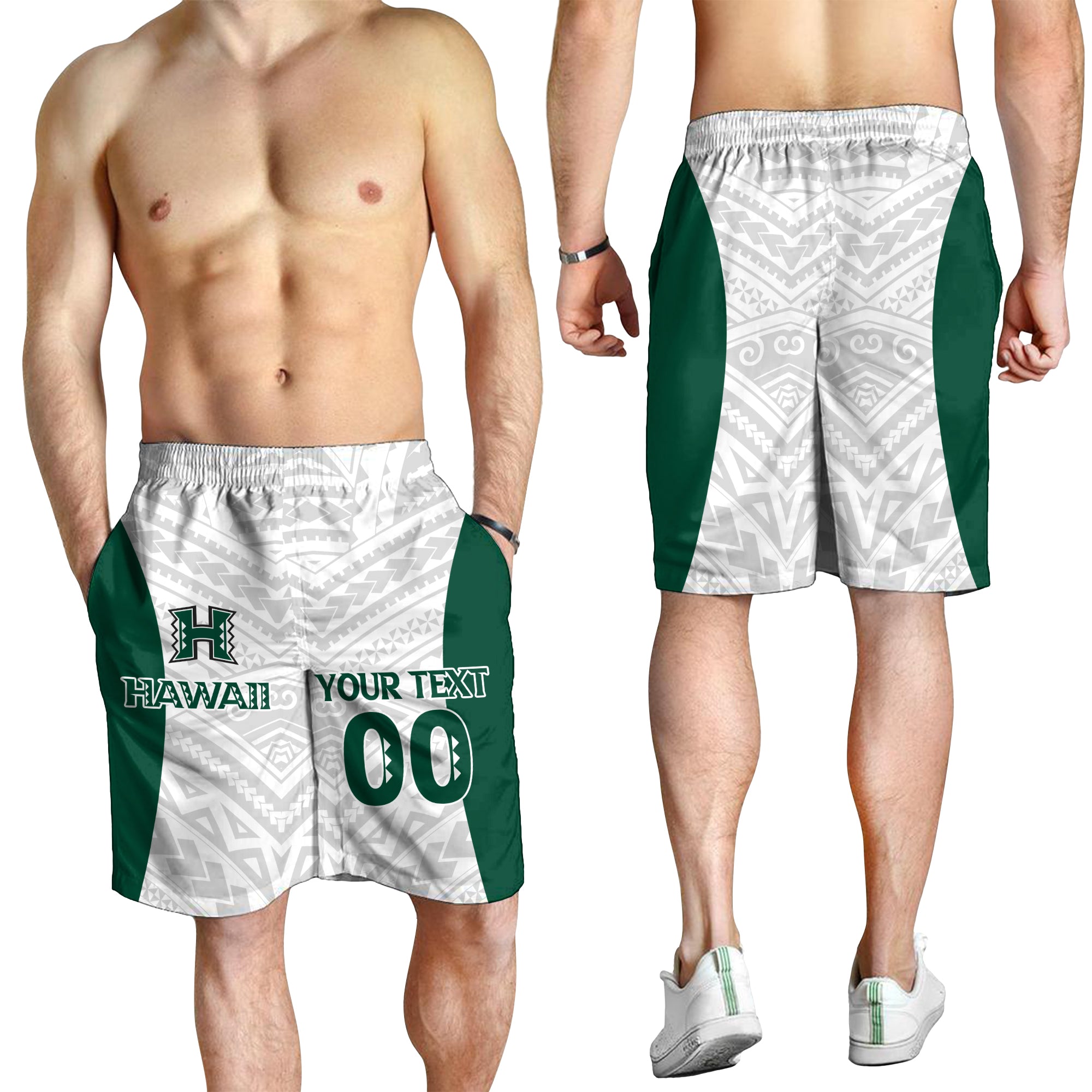 (Custom Personalised) Hawaii Men Short - White Volleyball Team Supporter LT12