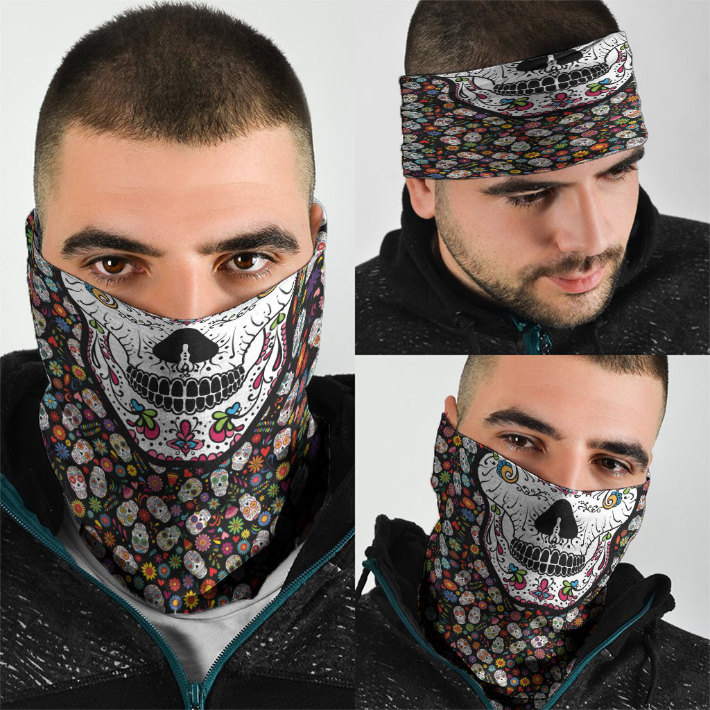 Mexican Sugar Skull Neck Gaiter Colorful LT03