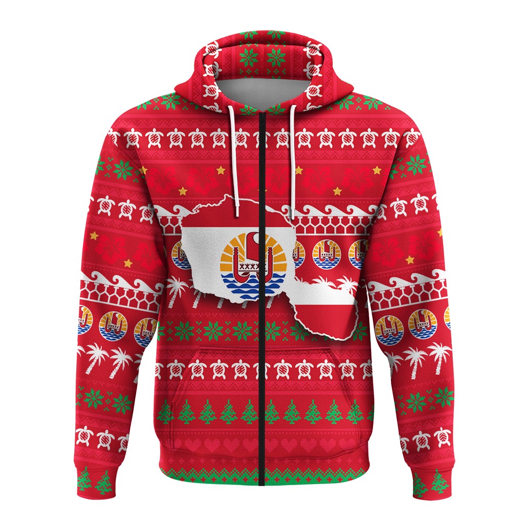 Tahiti Christmas Zip Hoodie Ugly Christmas LT12