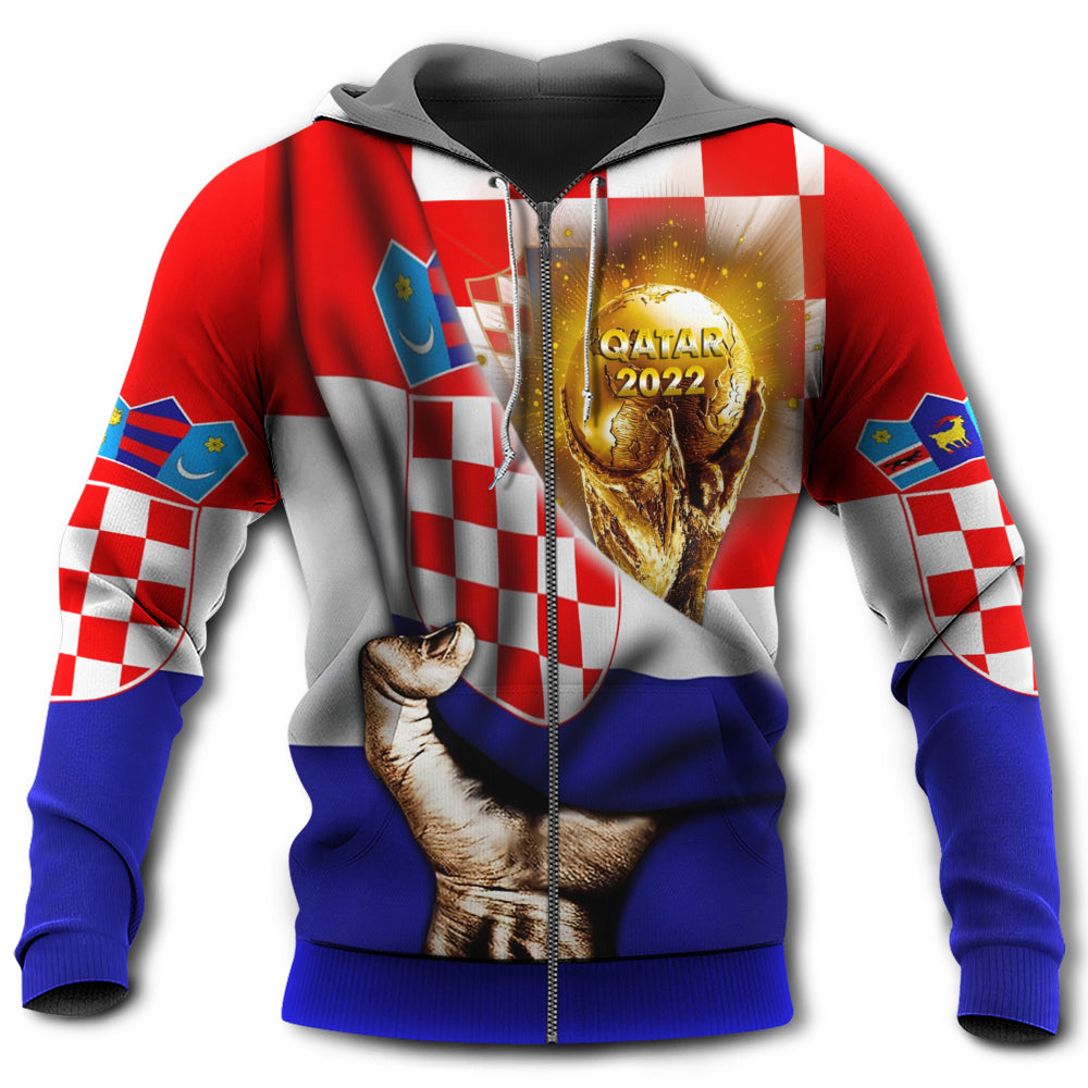 Football 2022 Croatia Hoodie Will Be The Champion Flag Vintage