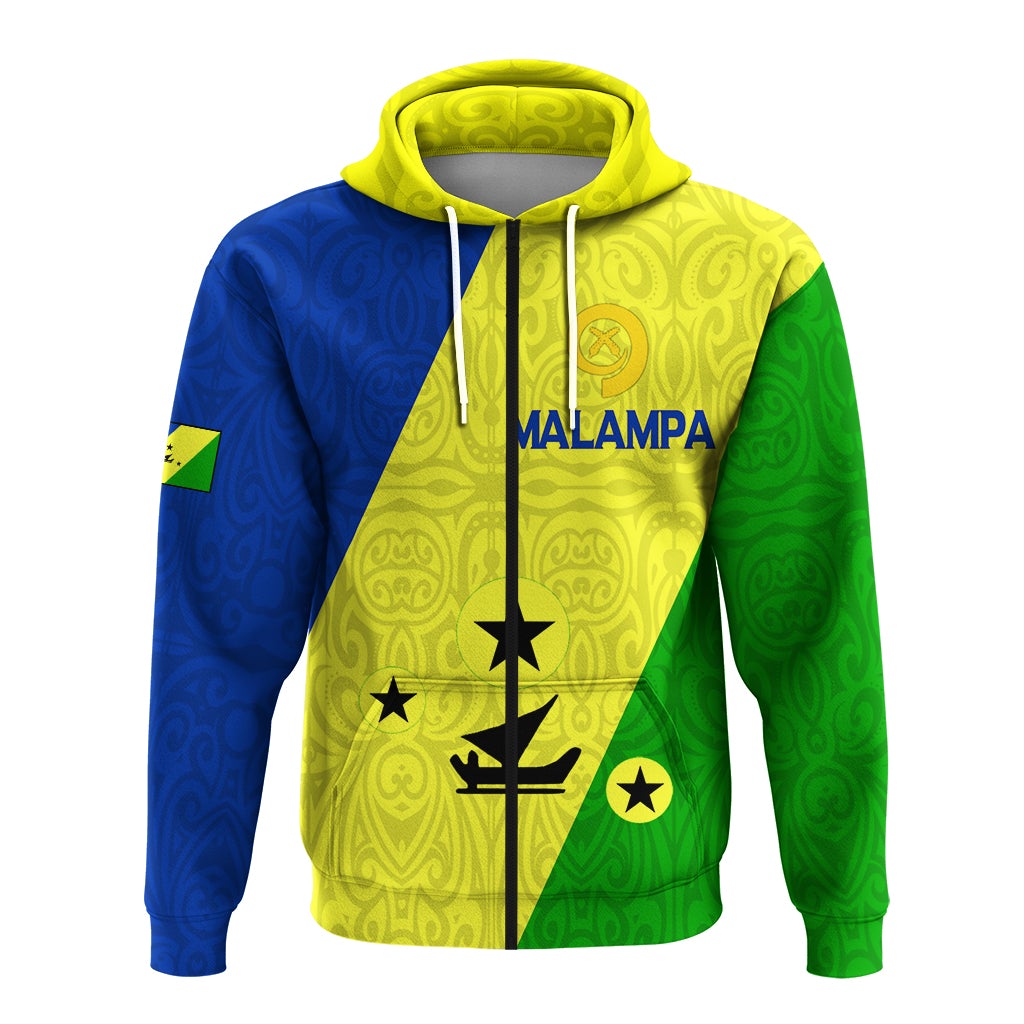 Vanuatu Malampa Province Zip Up Hoodie Flag Style LT12