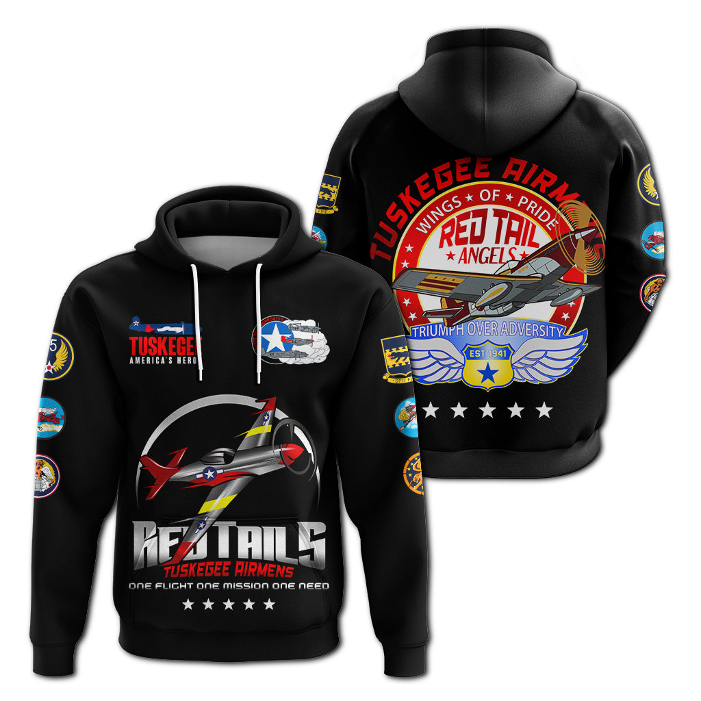 Tuskegee Airmens Red Tails African American Heros Hoodie - LT2