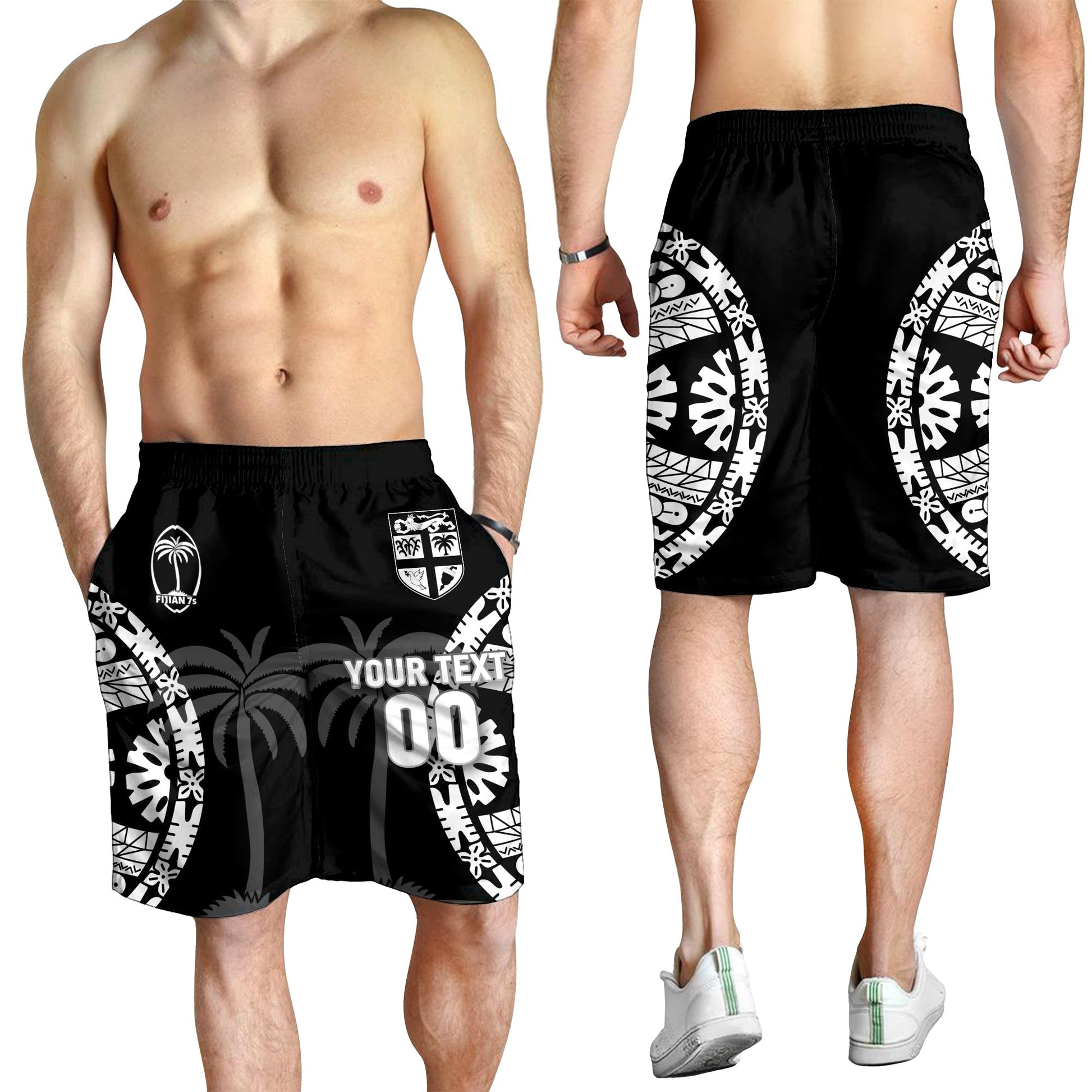 Custom Personalised Fiji Rugby Sevens Fijian Tapa Pattern Men Short LT12