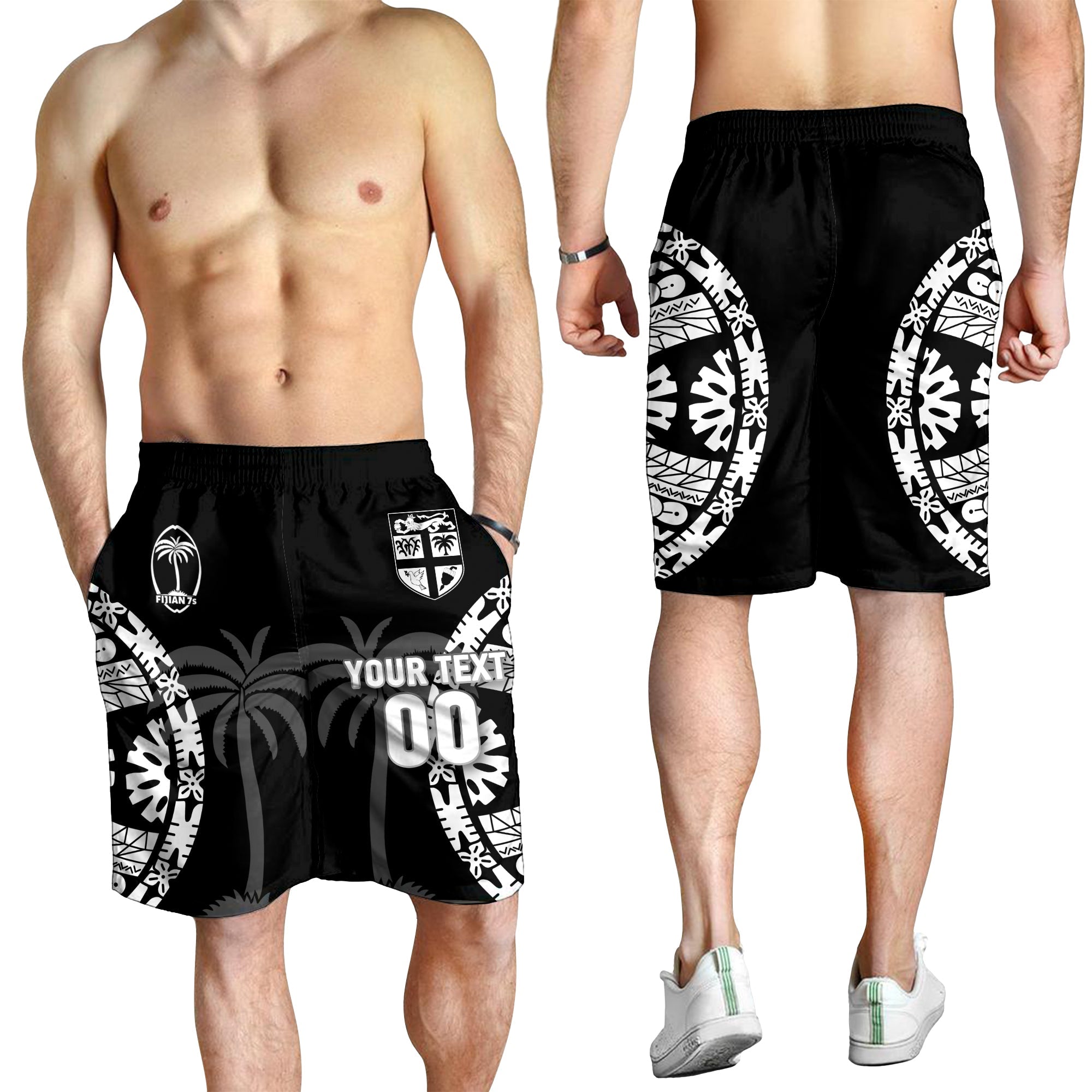 Custom Personalised Fiji Rugby Sevens Fijian Tapa Pattern Men Short LT12