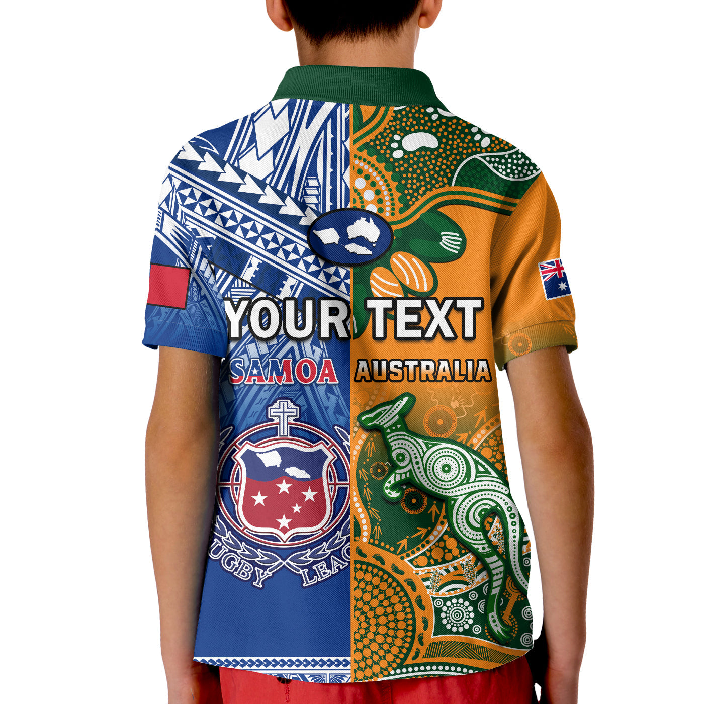 Custom Australia Wallabies And Toa Samoa Rugby Polo Shirt Aboriginal Mix Polynesian LT14