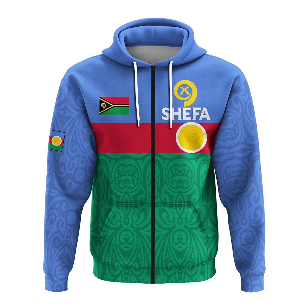 Vanuatu Shefa Province Zip Up Hoodie Flag Style LT12