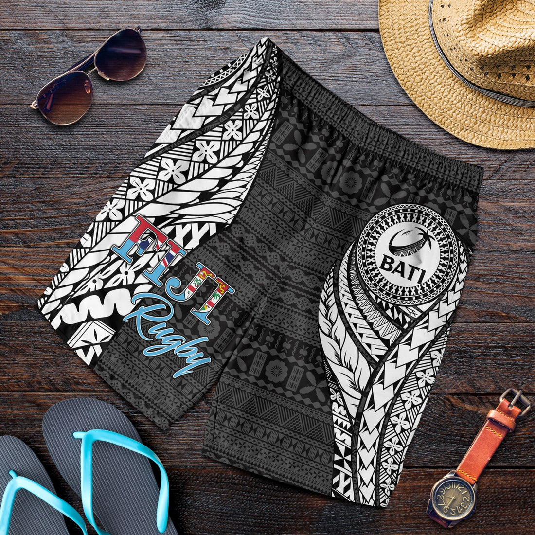 Fiji Rugby Bati Tapa Pattern Men Short LT2