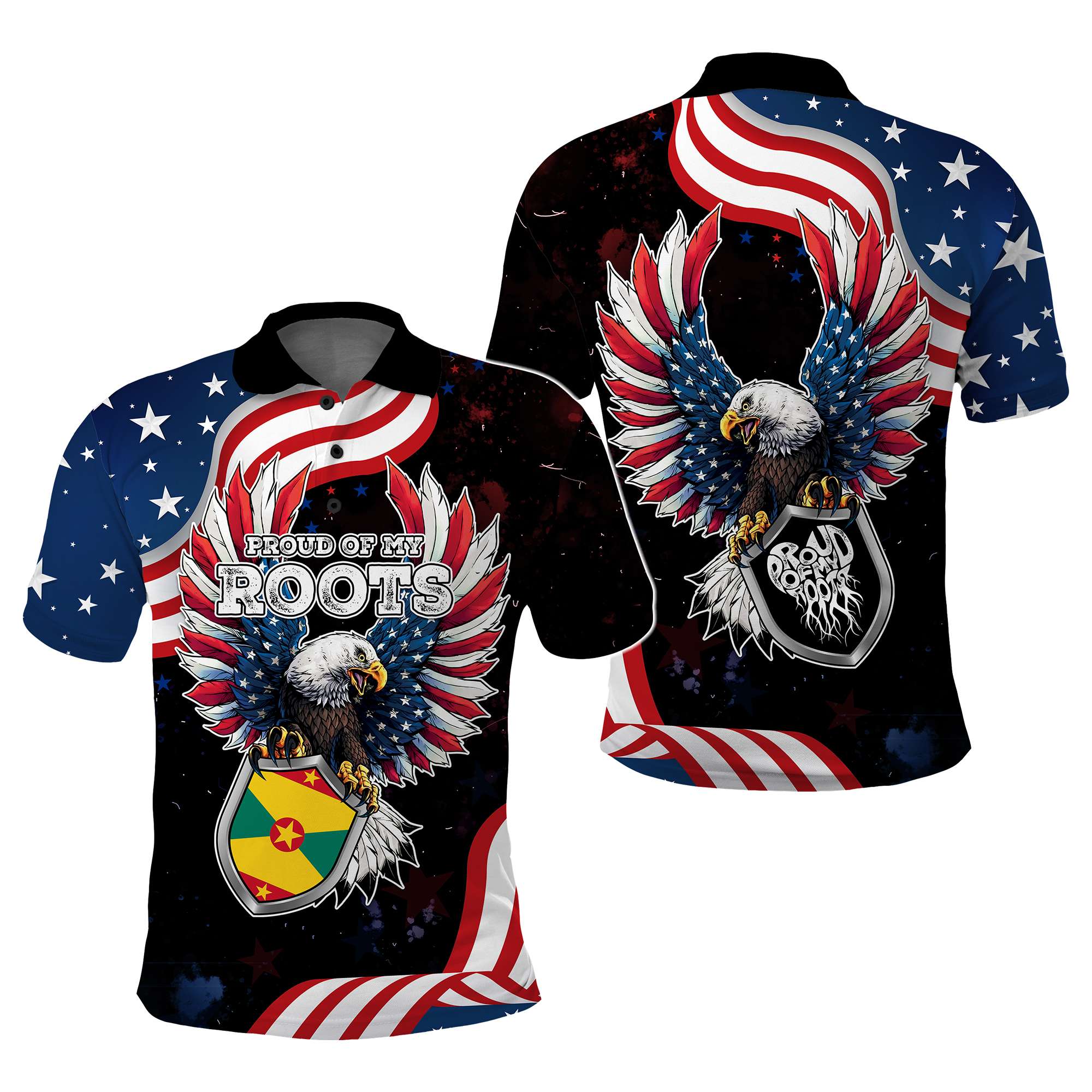 Custom Caribbean American Heritage Month Polo Shirt Proud Of My Roots CTM05