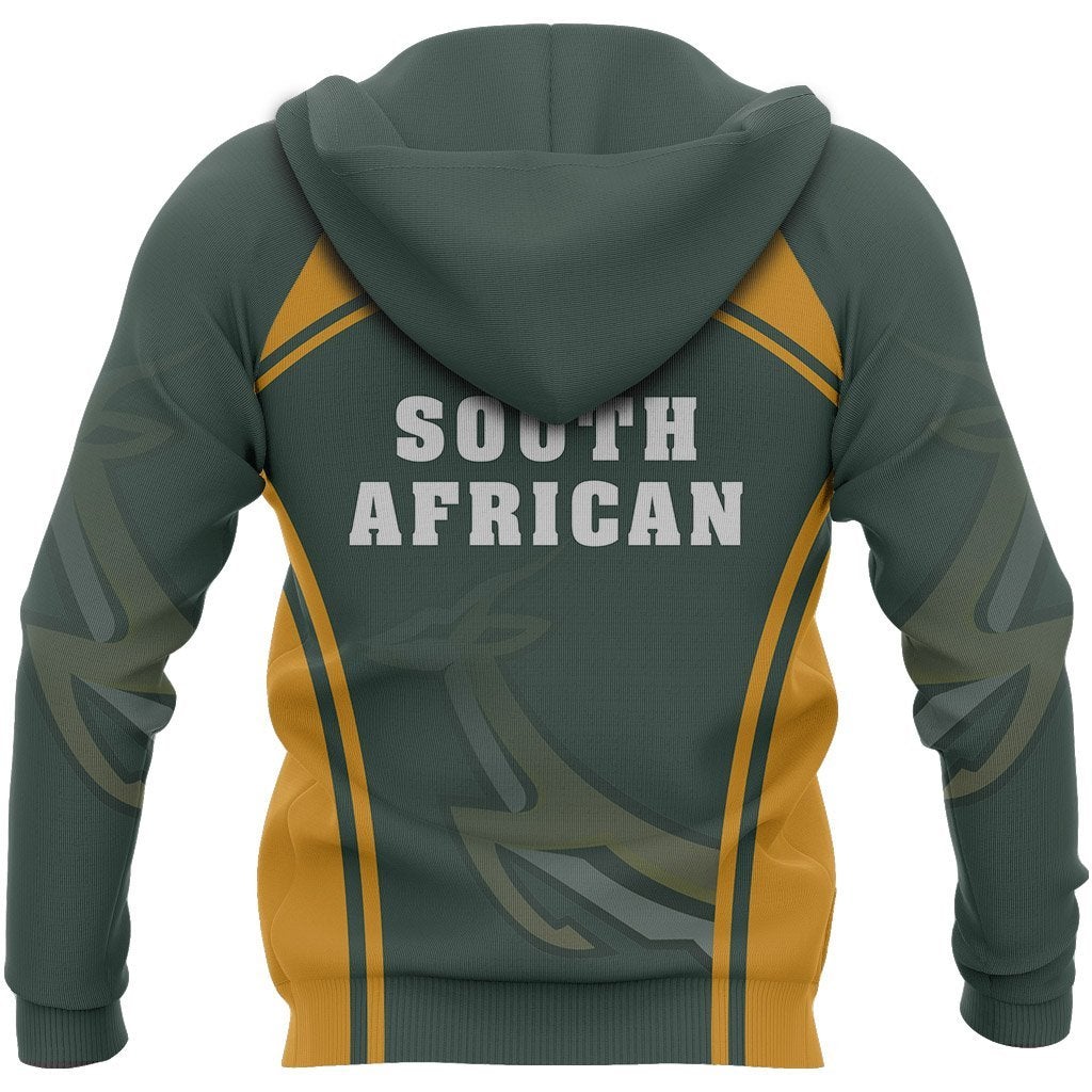 African Hoodie South Africa Springbok Zipper Hoodie Sport Style