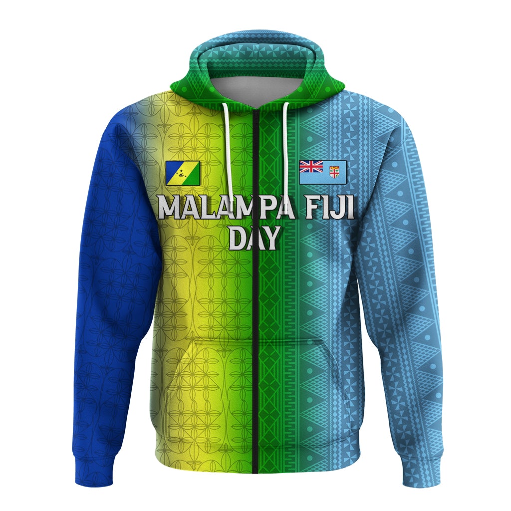 Vanuatu Malampa Fiji Day Zip Up Hoodie Flag Version LT12