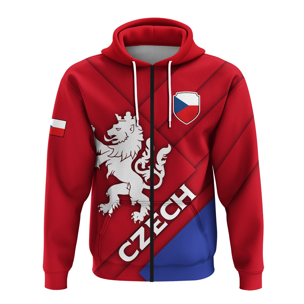 Custom Czech Republic Euro Zip Up Hoodie Flag Style LT12