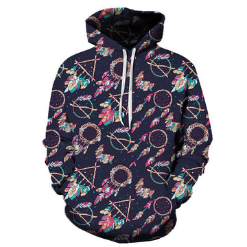 Pattern Purple Dreamcatcher Native American All Over Hoodie LT10