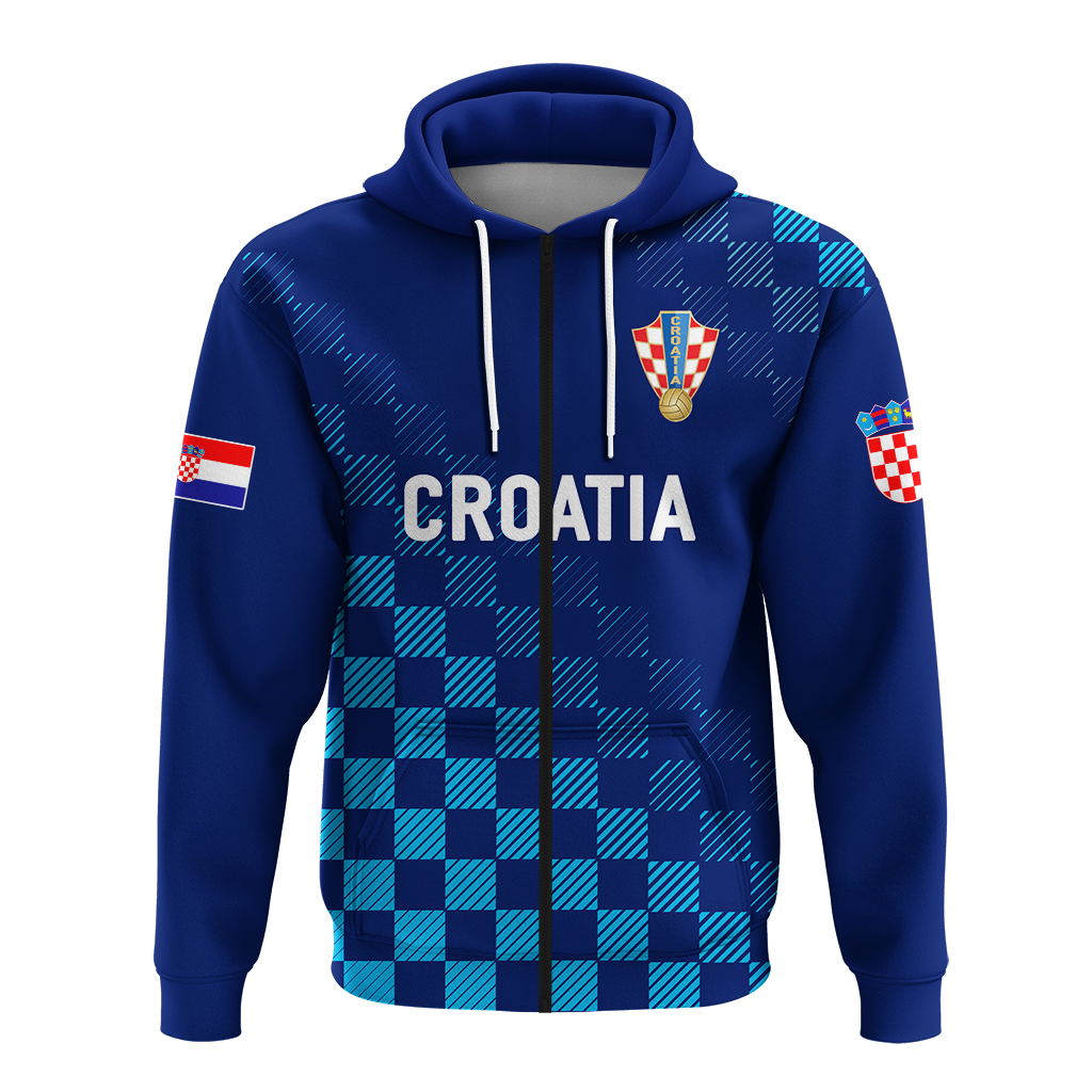Croatia Hoodie Football 2022 Champions Pride Blue LT12