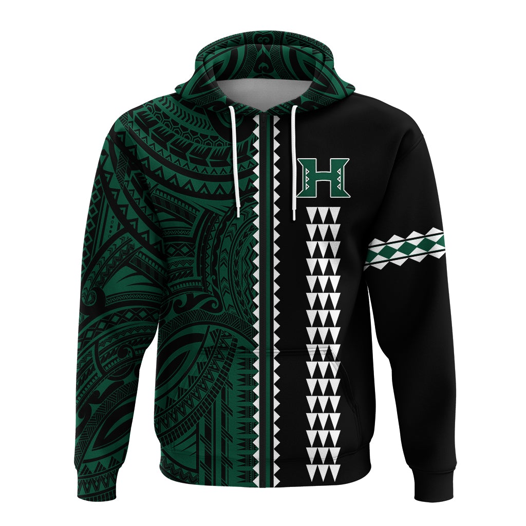 Custom Hawaii Kakau Warrior Football Zip Hoodie LT12