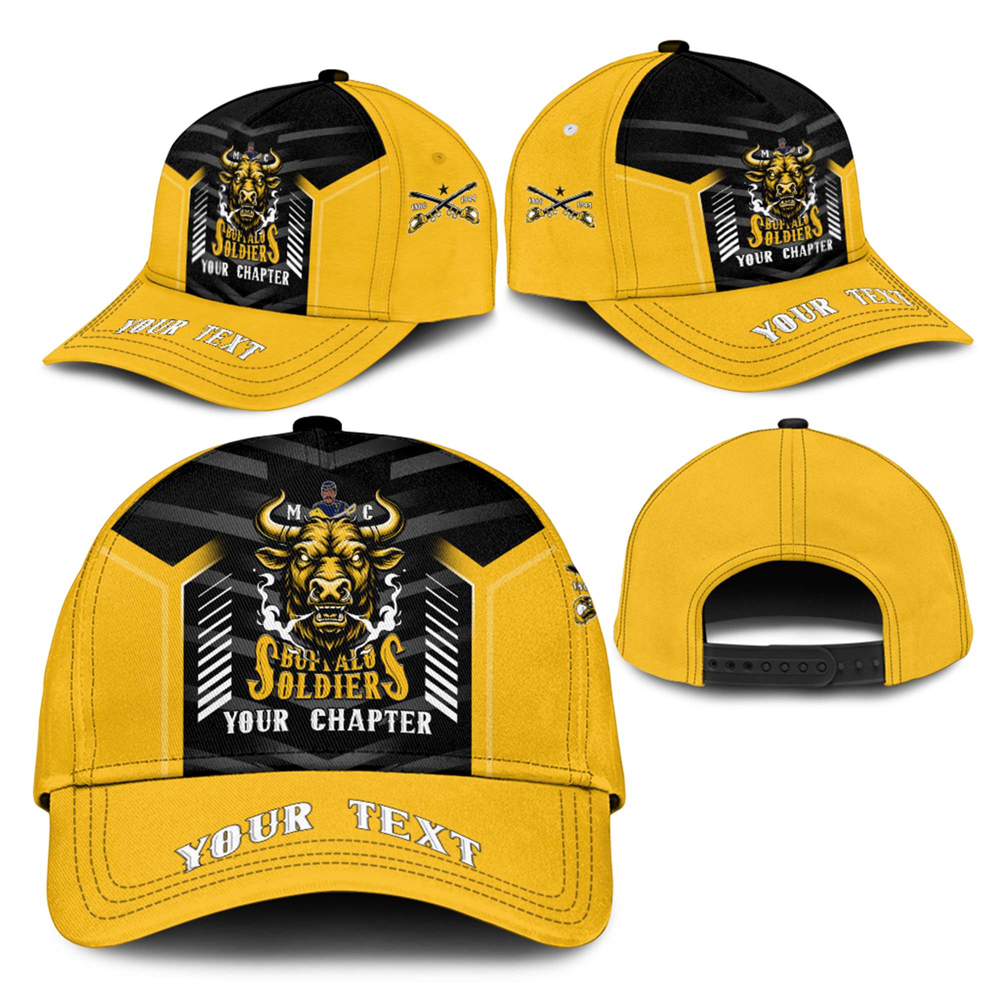 Custom BSMC Buffalo Soldiers Classic Cap Motorcycle Club Unique Style CTM05