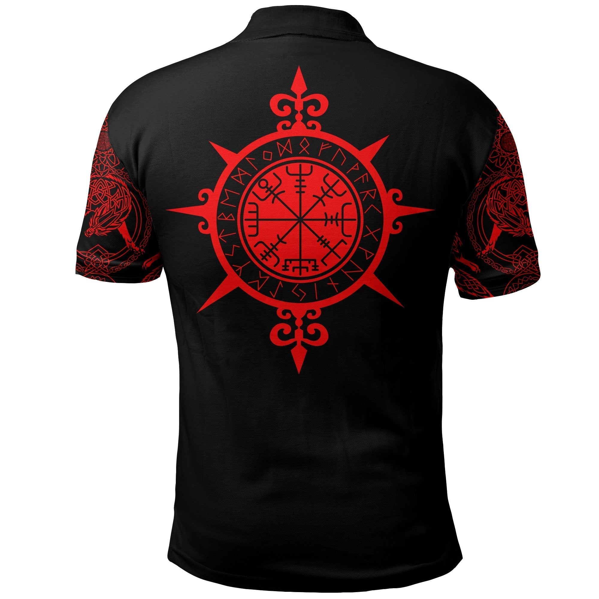 Viking Polo Shirt Tattoo All Over Print Red RLT12