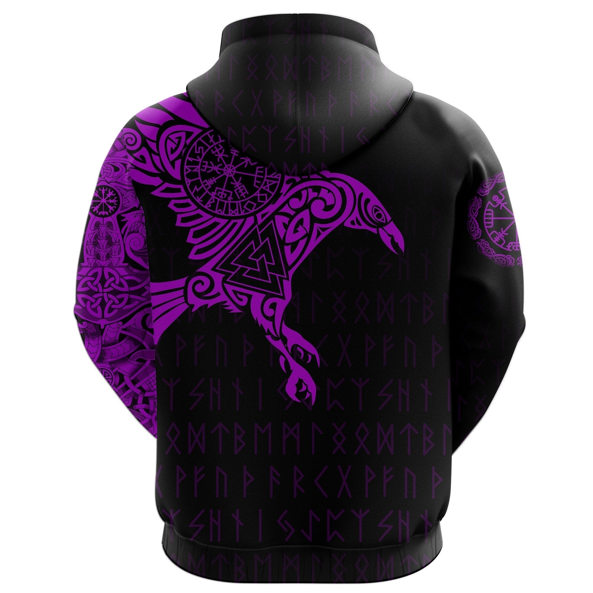 Viking The Raven Of Odin Tattoo Hoodie Purple RLT12