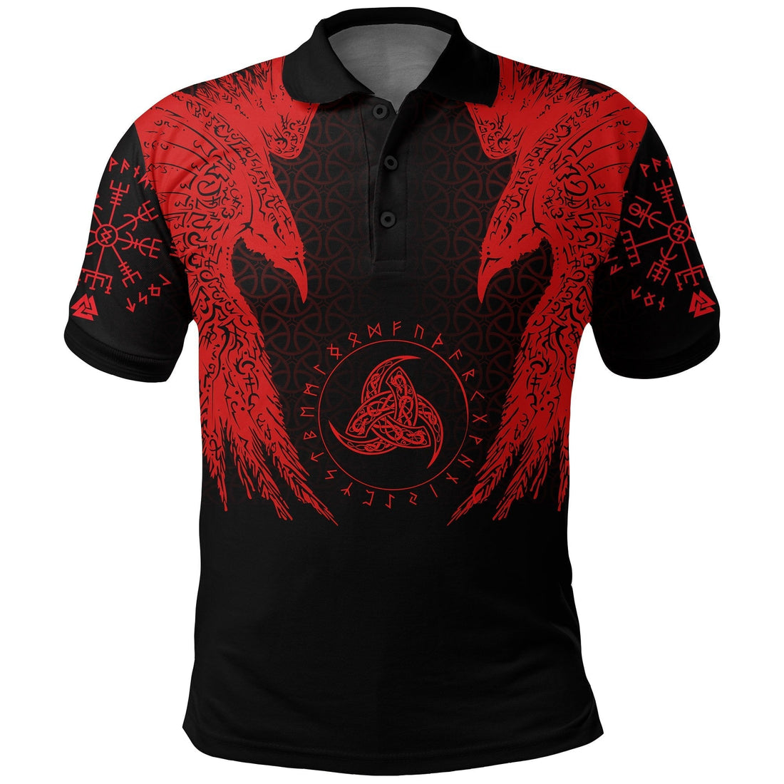 Viking Polo Shirt Muninn Tattoo RLT12