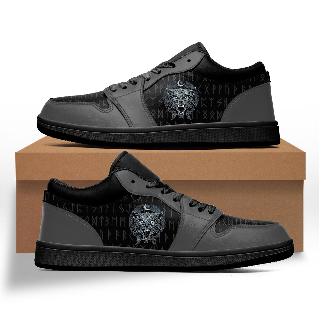 Viking Shoes - Viking Fenrir Runes Low Sneakers RLT12
