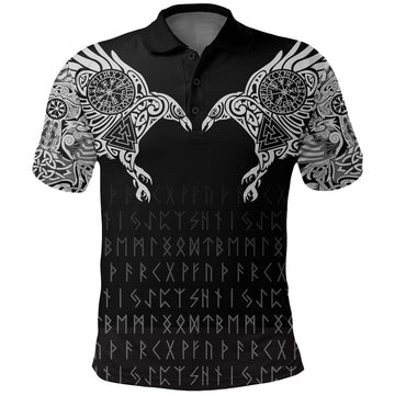 Viking Polo Shirt The Raven Of Odin Tattoo RLT12