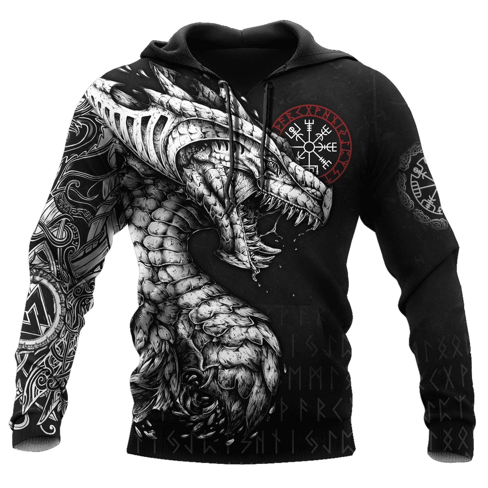 Viking Clothing Viking Dragon, Vegvisir Hoodie New RLT12