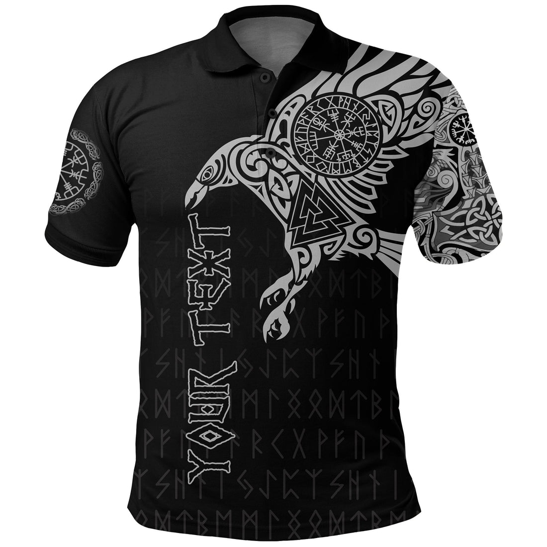 Viking Polo Shirt Custom The Raven Of Odin Tattoo RLT12