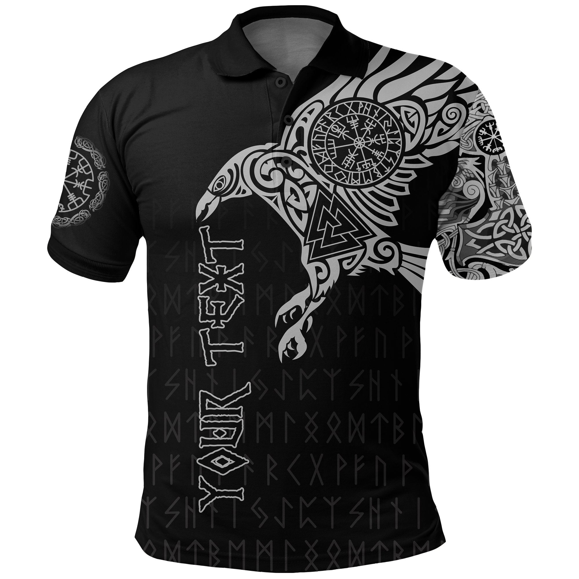 Viking Polo Shirt Custom The Raven Of Odin Tattoo RLT12