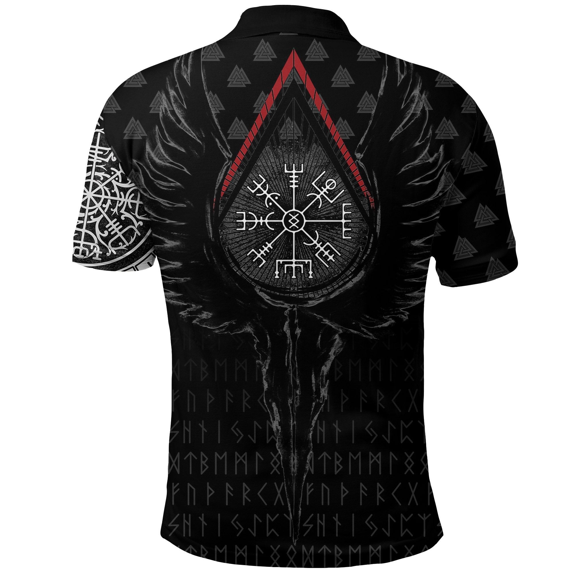 Viking Polo Shirt Old Norse Odin Tattoo RLT12