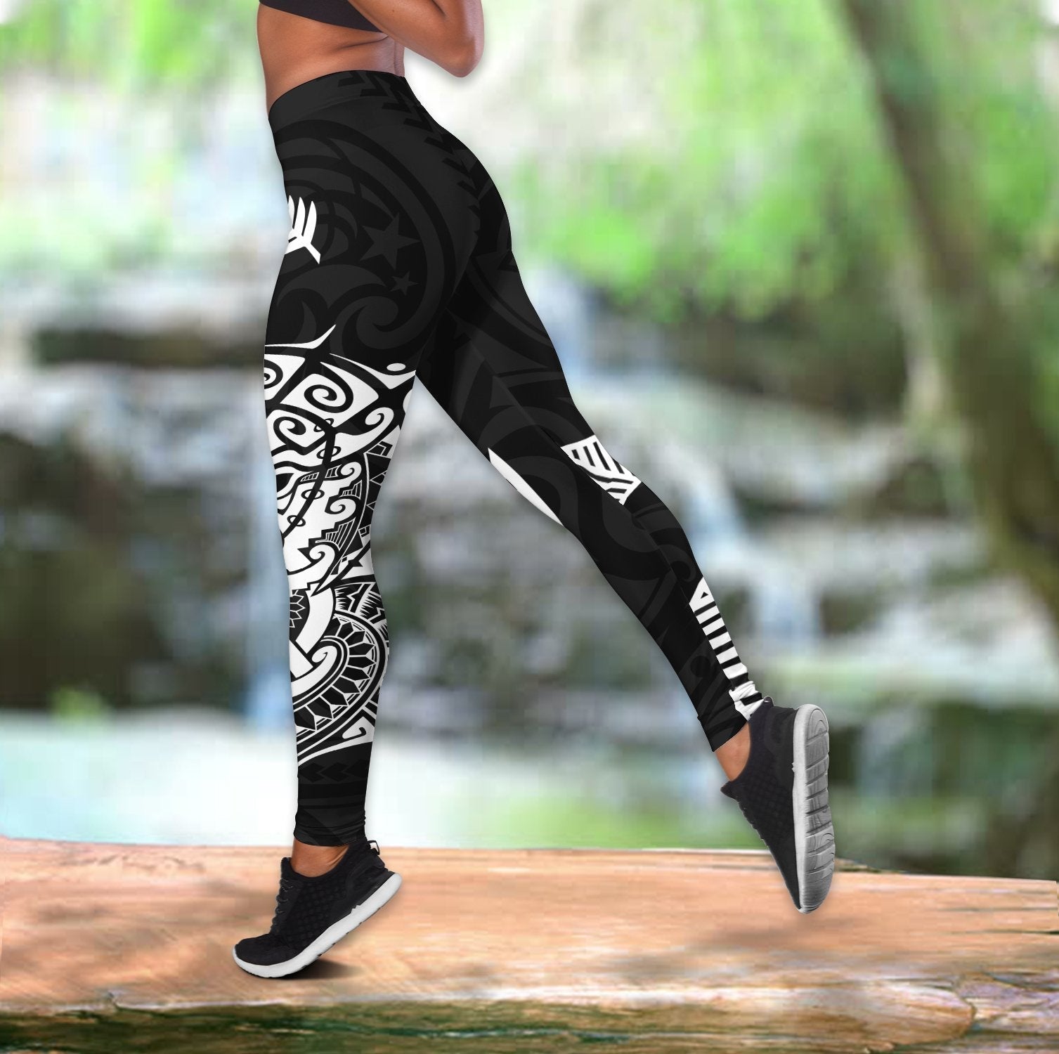 New Zealand Rugby Women Leggings Haka All Blacks mix Ta Moko LT13