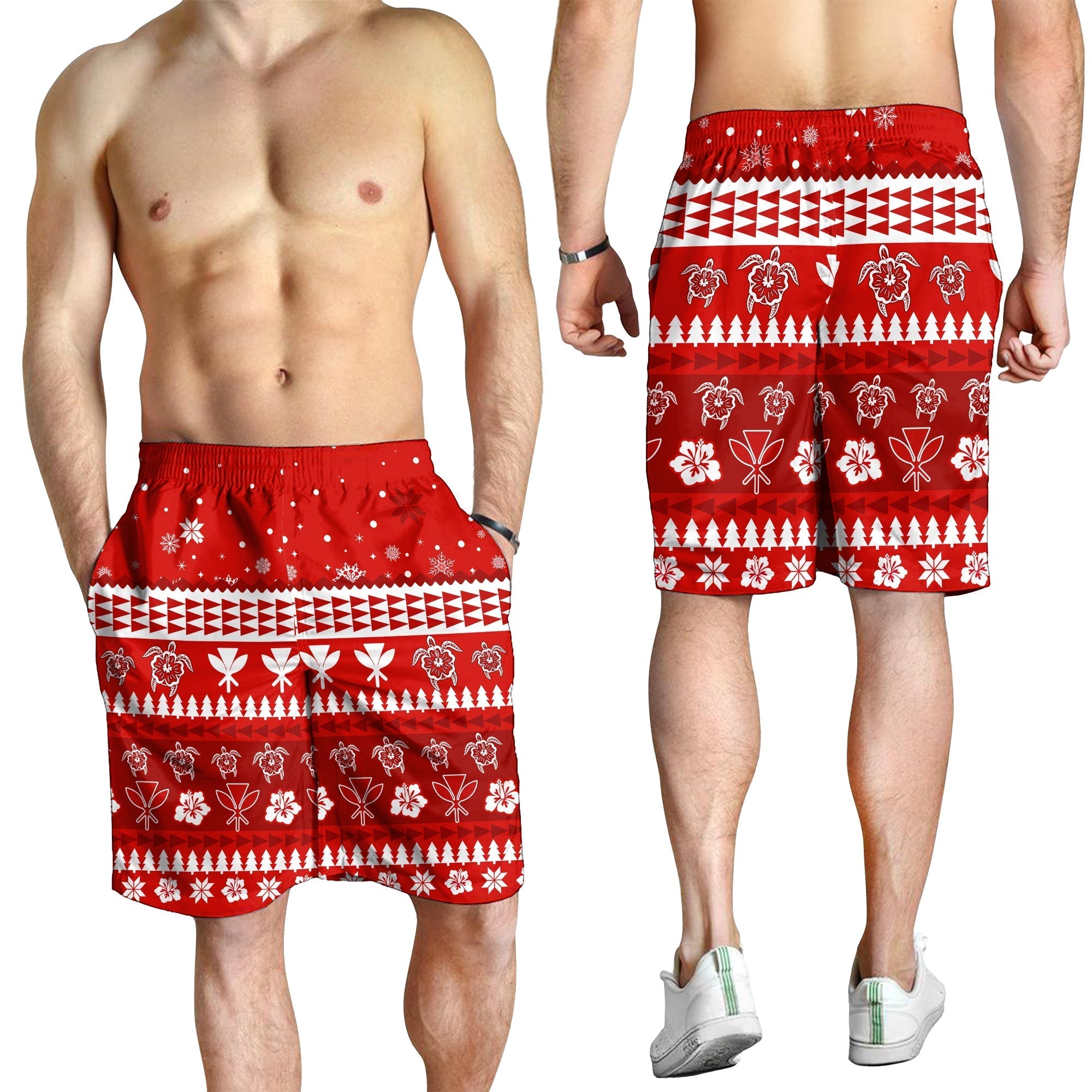 Mele Kalikimaka Men Shorts No Santa Claus Hawaii Christmas LT13