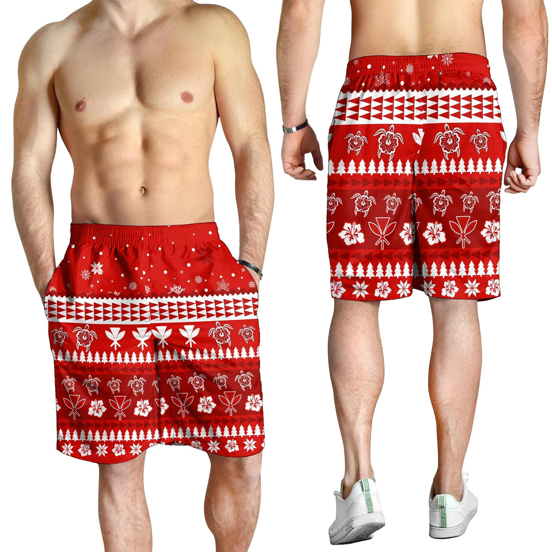 Mele Kalikimaka Men Shorts No Santa Claus Hawaii Christmas LT13